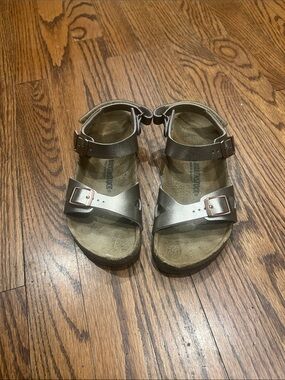 Birkenstock Kids Metallic Bronze Buckle Sandals